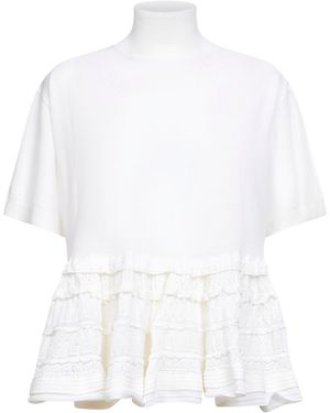 Alaïa Virgin Wool Knit Crinoline Top - White