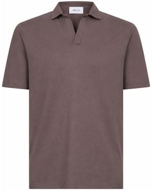 D 40 Cotton Jersey Buttonless Polo Shirt - Brown