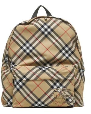Burberry Check Backpack - Gray