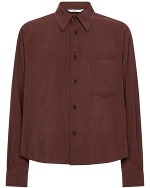 Hevò Modal Blend Arpinova Oversized Shirt - Brown