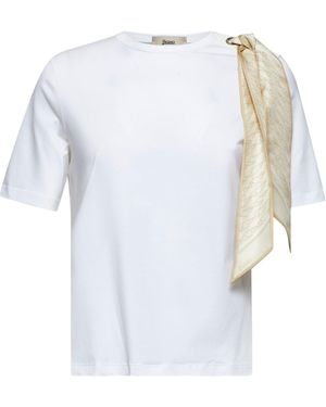 Herno Jersey T-Shirt With Scarf - White