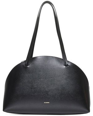 Jil Sander Curve Shoulder Medium Shoulder Bag - Black