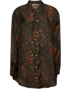 Uma Wang Twill Tyesha Printed Shirt - Green