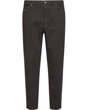 Brunello Cucinelli Dark Garment-Dyed Lightweight Comfort Denim Iconic Fit Jeans - Grey