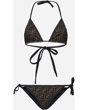 Fendi Ff Print Bikini - White