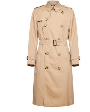 Burberry Honey Heritage Kensington Long Trench Coat - Natural