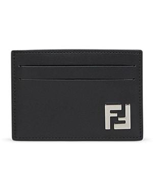 Fendi Slim Squared Ff Card Holder - White
