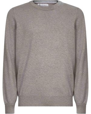 Brunello Cucinelli Clay Cashmere Crewneck Sweater<Br - Gray