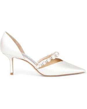 Jimmy Choo Court Shoes Aurelie 65 Satin - White