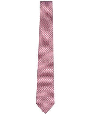 Ferragamo Gancini Silk Twill Tie - Pink