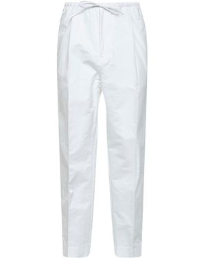 Bottega Veneta Cotton Poplin Drawstring Trousers - White