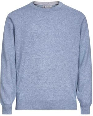 Brunello Cucinelli Cashmere Crewneck Sweater - Blue