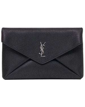 Saint Laurent Ysl Large Pouch - White
