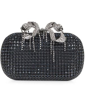 Self-Portrait Clutch With Shoulder Strap - Black