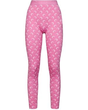 Marine Serre Moon Print Recycled Jersey Leggings<Br - Pink