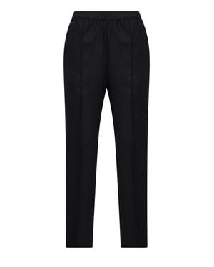Maison Margiela Wool Flannel Straight Trousers - Black