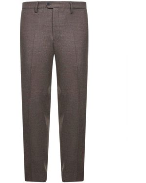 D 40 Loro Piana Stretch Flannel Montaigne Pants - Gray