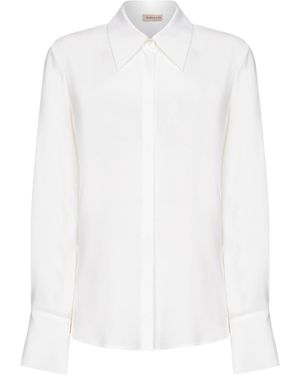 Blanca Vita Silk Blend Creta Shirt - White