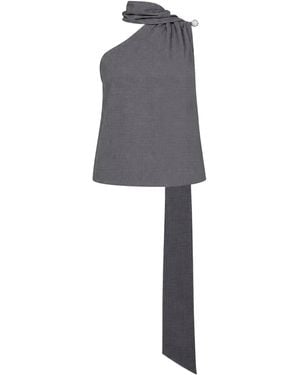 GIUSEPPE DI MORABITO One-Shoulder Virgin Wool Top Tops - Grey