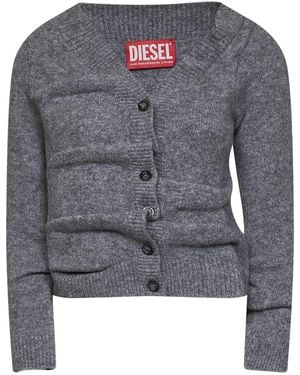 DIESEL Wrinkled Knit M-Ava Cropped Cardigan - Blue