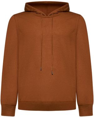 D 40 Felpa Con Cappuccio - Marrone