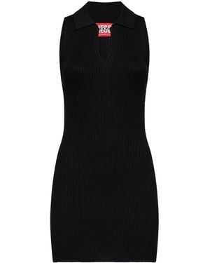 DIESEL Ribbed Knit M-Lilma Mini Dress - Black