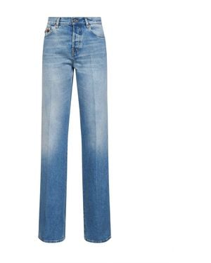 Gucci Light Flared Cotton Denim Jeans - Blue