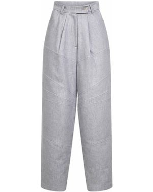 Batakovic Loro Piana Linen Blend Denim Pants - Gray