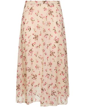 Isabel Marant Marant Etoile Printed Muslin Lycia Asymmetric Skirt - Natural
