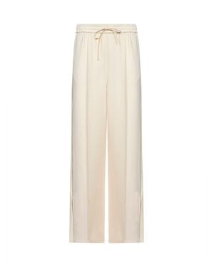 Valentino Vanilla Cady Couture Fluid Pants With Piping - White