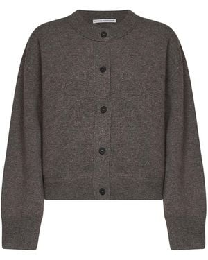 Studio Nicholson Mouse Wool And Cashmere Knit Arvine Crewneck Cardigan - Grey