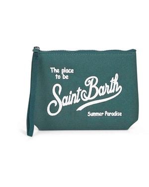 MC2 Saint Barth Aline Embroidered Clutch Bag - Green