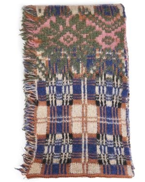 Dries Van Noten Patchwork Wool And Alpaca Blend Scarf - Gray