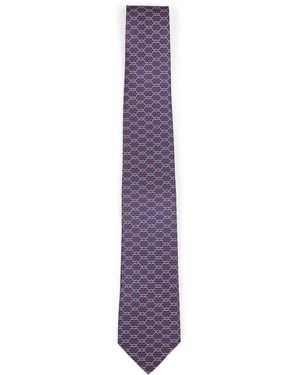Ferragamo And Gancini Silk Twill Zelig Tie - Purple