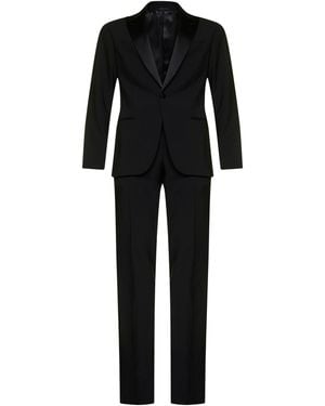 Giorgio Armani Wool Icon Soho Tuxedo Suit - Black