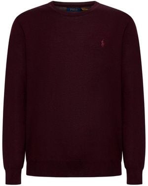 Polo Ralph Lauren Lightweight Wool Crew Neck Pullover - Purple