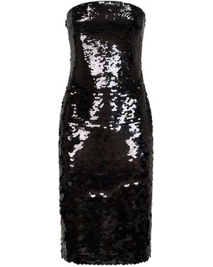 Alex Perry Midi Strapless Sequin Dress - Black