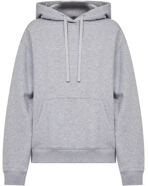 Gucci Cotton Hoodie With Pleated Insert - Grey