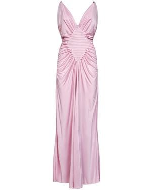 Versace Pastel Liquid Viscose Jersey Evening Dress - Pink