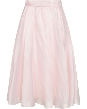 Max Mara Silk Organza Msecalle Midi Full Skirt - Pink