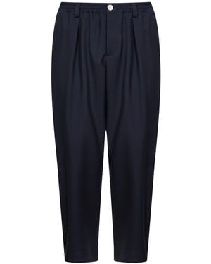 Marni Tropical Wool Cropped Trousers - Blue