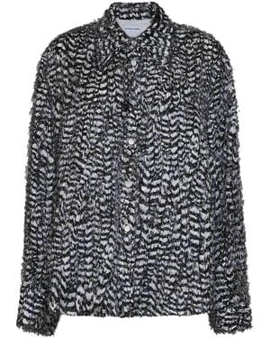 Bottega Veneta Parchment And Fil Coupé Viscose Shirt - Grey