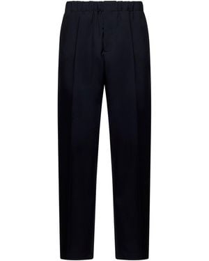 Jil Sander Gabardine Tapered Trousers - Blue