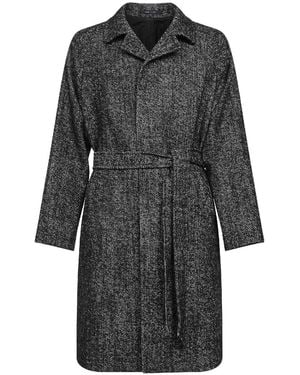 Tagliatore Flecked Wool Blend Salomons Wrap Coat - Grey