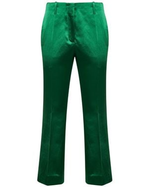 Dries Van Noten Satin Bootcut Pants - Green