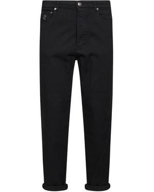 Brunello Cucinelli Garment-Dyed Lightweight Comfort Denim Iconic Fit Jeans - Black