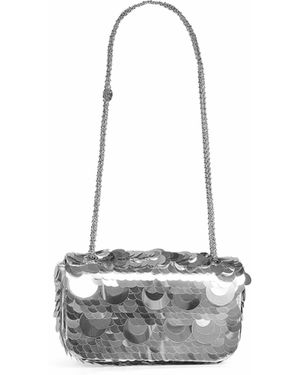 Rabanne Small Sparkle Baguette Bag Shoulder Bag - White