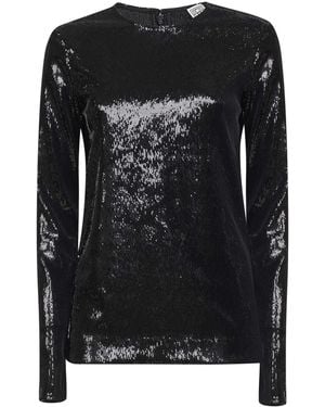 TOTEME Sequin Long-Sleeved Top - Black