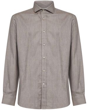 Brunello Cucinelli Camicia A Maniche Lunghe - Grigio