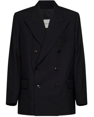 Dries Van Noten Wool Canvas Bosier Double-Breasted Jacket - Black